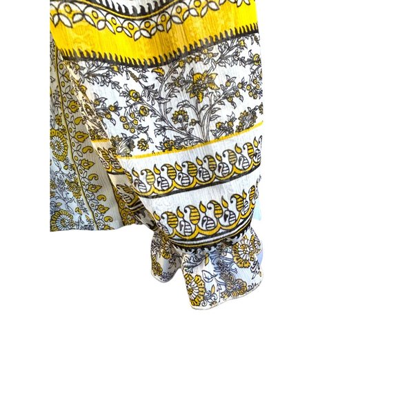 Lily White Shirt Womens Medium Yellow White Peasant Blouse - Picture 10 of 13